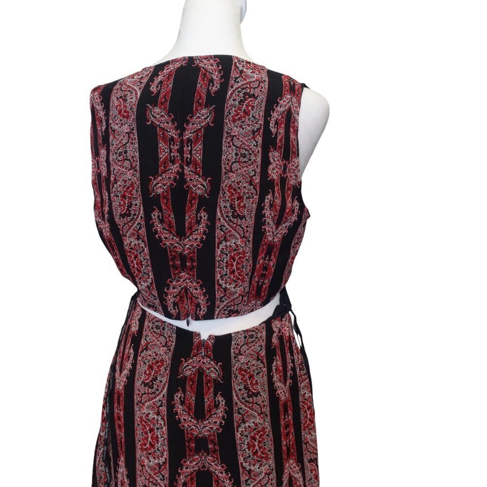 Avec Les Filles Paisley Printed Tiered Maxi Dress Beach boho Women's size 4 NWT - Picture 6 of 13